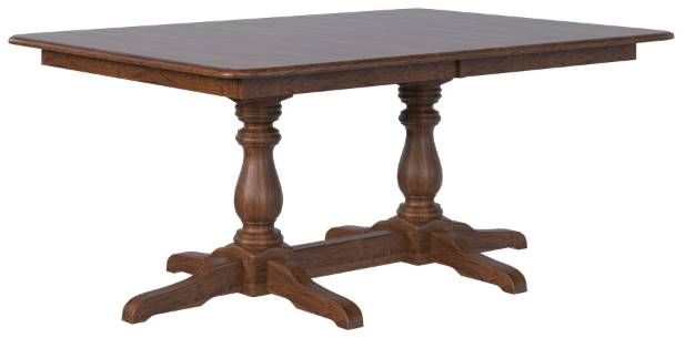 Country View Woodworking Customizable Harwich Sap Cherry Top 42" Dining Table with Brown Maple Base-0