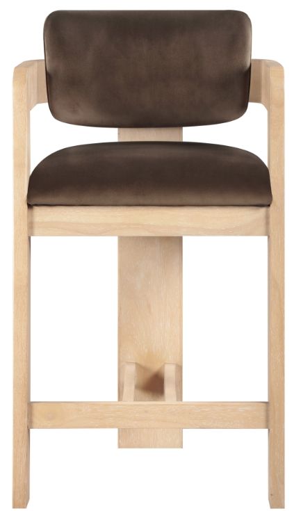 Meridian Furniture Sacha Brown/Natural Upholstered Counter Stool-1