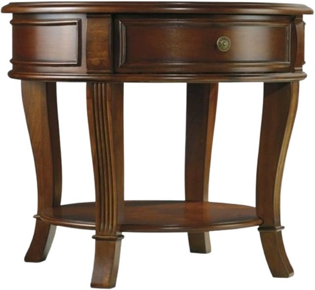 Hooker® Furniture Brookhaven Distressed Medium Clear Cherry Round Lamp Table-0