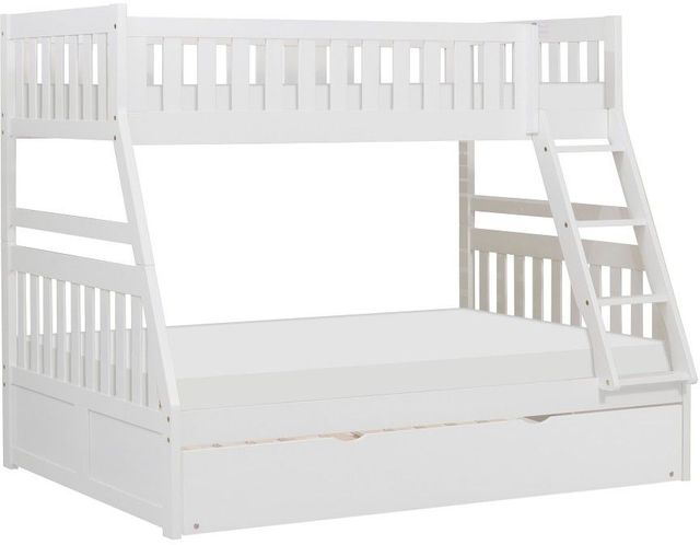 Homelegance® Galen White Youth Twin/Full Bunk Bed with Twin Trundle -0