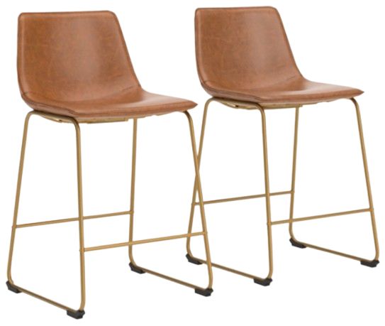 Signature Design by Ashley® Ciabori Brown/Gold Upholstered Bar Stool-1