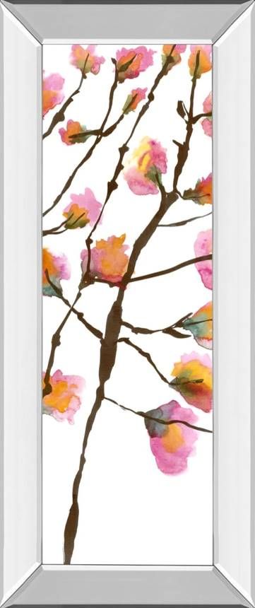 Classy Art Inky Blossoms II by Deborah Velasquez Mirrored Frame Wall Art-0