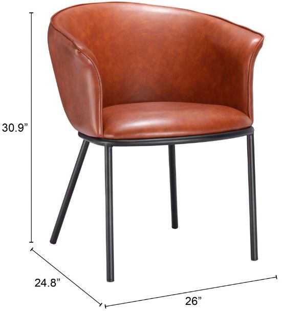 Zuo® Modern Garston Brown/Black Dining Arm Chair-1