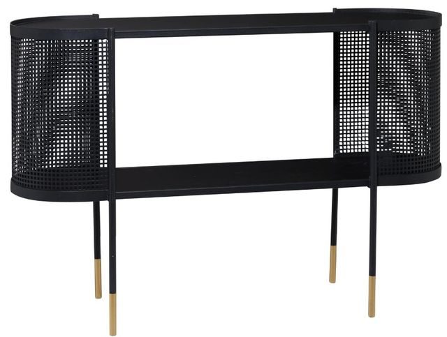 Deco Marche Matte Black Console Table with Open Storage-0