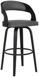 Armen Living Shelly 2-Piece Black Brushed/Gray Barstool Set-0