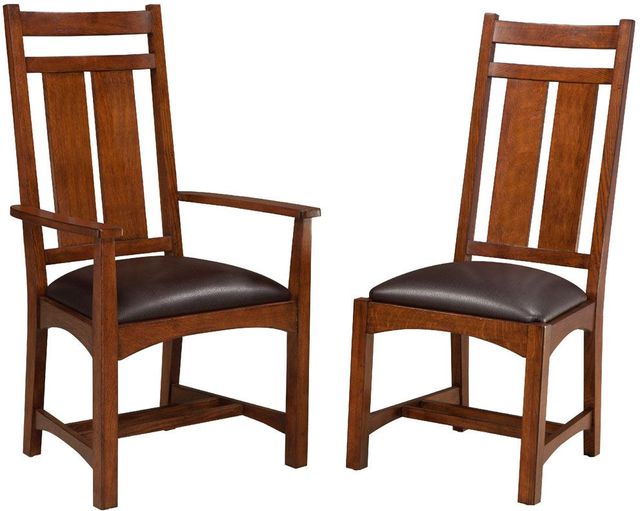 Intercon Oak Park Mission Wide Slat Chairs-1