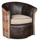 King Hickory Customizable Wonder Leather and Fabric Swivel Chair-0