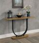 Furniture of America® Olbia Rustic Oak Sofa Table with Sand Black Stand -1