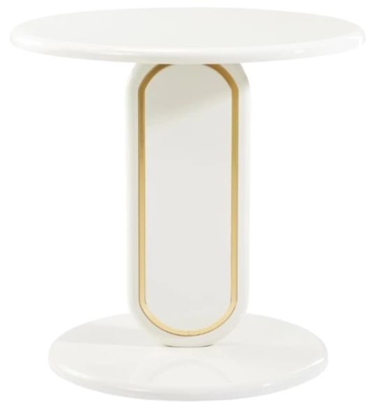 Michael Amini® Sassani Gold/Pearl White End Table-2