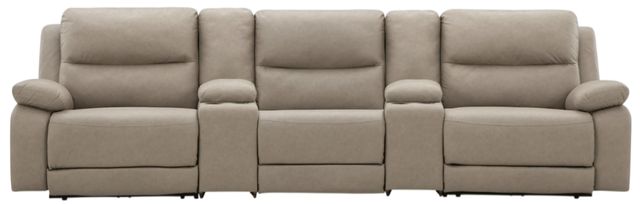 Signature Design by Ashley® Narwhal Place 5-Piece Pebble Power Reclining Modular Sectional with Storage Consoles-0