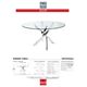 Korson Furniture Ellis Glass Top Round Dining Table with Chrome Legs-1