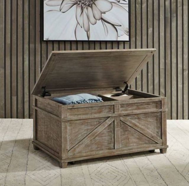 Liberty Furniture Parkland Falls Weathered Taupe Storage Trunk-9
