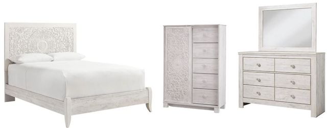 Signature Design by Ashley® Paxberry 3-Piece Whitewash Queen Panel Bed Set-0
