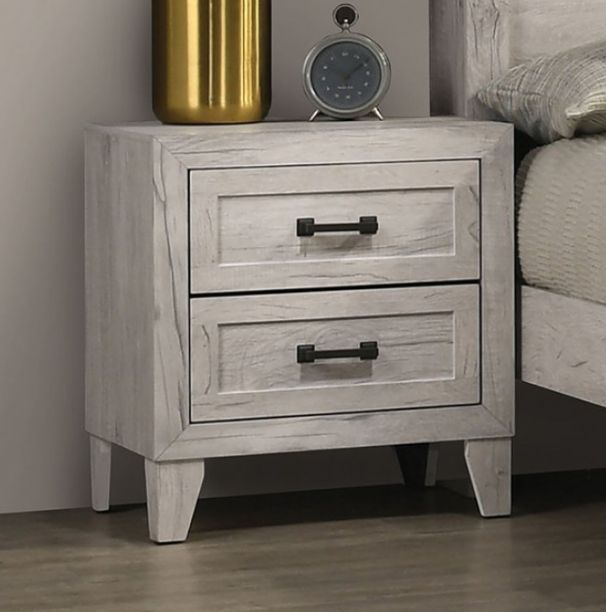 Furniture of America® Mysen 4-Piece White Wash Queen Bedroom Set-2