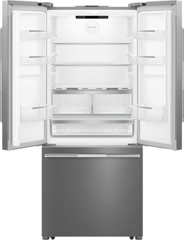 Smeg 30" 16 Cu. Ft. Stainless Steel Freestanding French Door Refrigerator-1