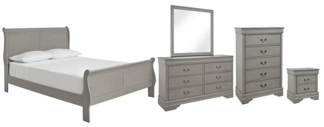 Signature Design by Ashley® Kordasky 5-Piece Gray King Sleigh Bed Set-0