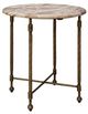 Furniture Classics Colmar Gray/White Side Table with Antique Brass Base-0