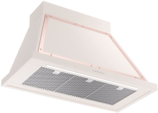 Ilve® Nostalgie II Noblesse 40" Antique White Wall Mounted Range Hood with Copper Trim-1