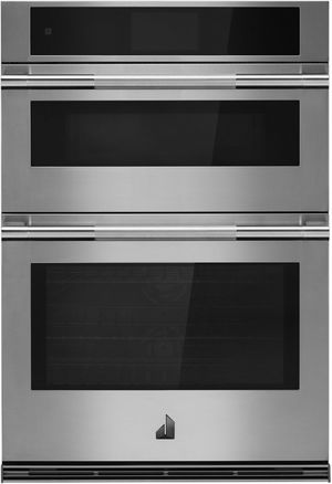 Front view of the JennAir® RISE™ 30" Stainless Steel Oven/Microwave Combo Electric Wall Oven