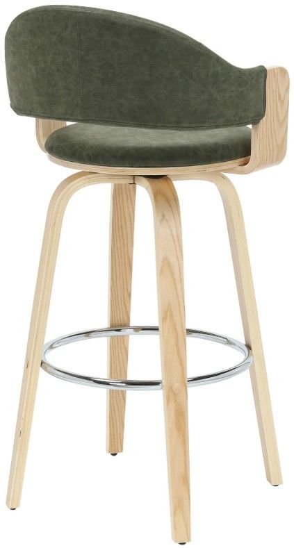 Armen Living Daxton 2-Piece Oak/Vintage Green Barstool Set-3