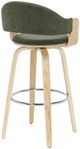 Armen Living Daxton 2-Piece Oak/Vintage Green Barstool Set-3