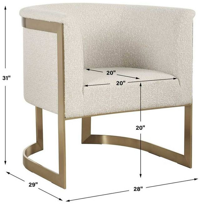 Uttermost® Bellina Driftwood Tan/Gold Accent Chair-2