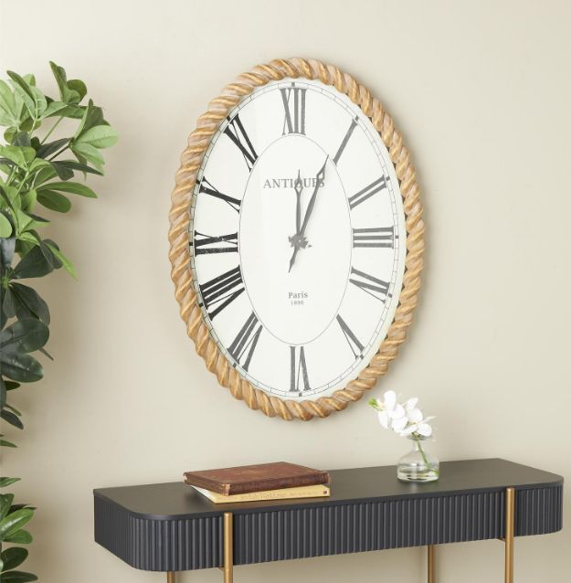 Deco Marche Brown Twisted Frame Wall Clock-4