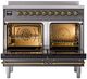Ilve® Nostalgie II Series 40" Matte Graphite Pro Style Induction Range-1