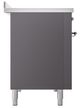 Ilve® Nostalgie II Noblesse Noblesse 48'' Graphite Matte Pro Style Induction Range with Chrome Trim-2