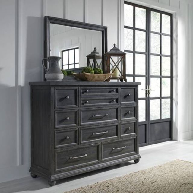Liberty Furniture Harvest Home Black Dresser and Mirror-1