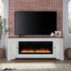 Liberty Furniture Magnolia Manor Antique White/Weathered Bark 82" TV Console With Fireplace-1