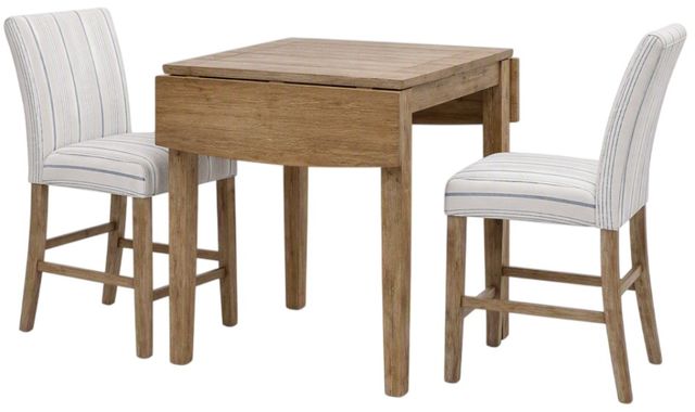 Jofran Inc. Eastern Tides 3-Piece Beige/Blue/Brushed Bisque Counter Table Set-0