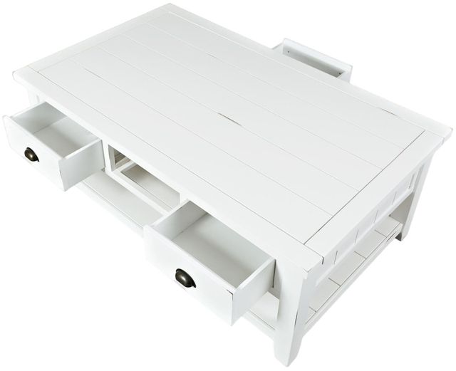 Jofran Inc. Artisan's Craft Distressed Weathered White Coffee Table-2