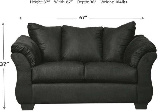 Signature Design by Ashley® Darcy Black Loveseat-2