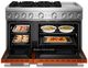KitchenAid® 48" Scorched Orange Pro Style Dual Fuel Range with Chrome Electric Griddle-1