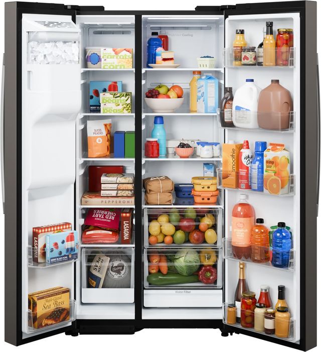 GE® 36" 23.6 Cu. Ft. Fingerprint Resistant Slate Counter Depth Side-By-Side Refrigerator with Extra Tall Dispenser and In-Door Icemaker-2