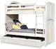 American Woodcrafters 6510 Cottage Traditions Clean White Complete 3/3 Over 3/3 Bunkbed with Trundle-0