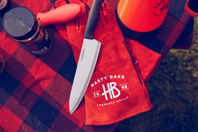 Hasty Bake Red Rubber BBQ Gloves-1