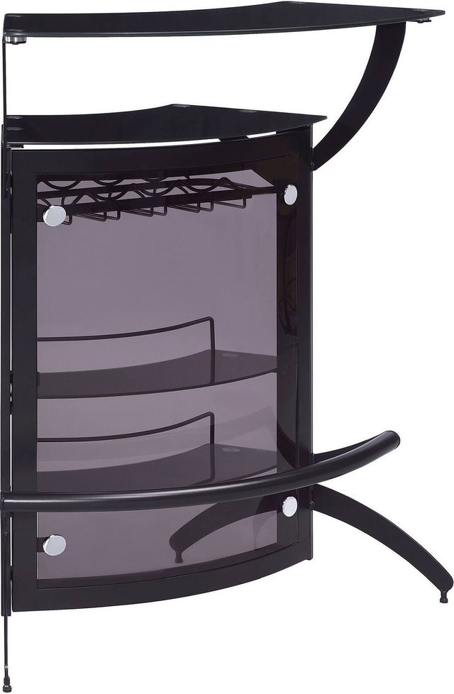 Coaster® Dallas Smoked/Black 3-Bottle Wine Rack Bar Unit-1