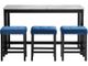 Elements International Marco 4-Piece Marble/Blue Bar Table Set-1