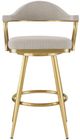 Armen Living Justin Gold/Taupe Swivel Bar Stool-1