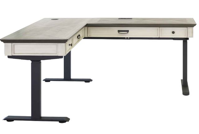 Martin Furniture Hartford Brown/White 60" L-Shape Electric Sit/Stand Desk-1