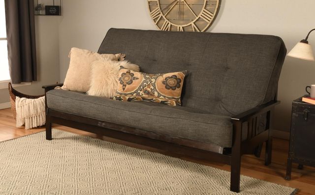 Kodiak Furniture Linen Charcoal 8" Coil Hinged Innerspring Queen Futon Mattress -2