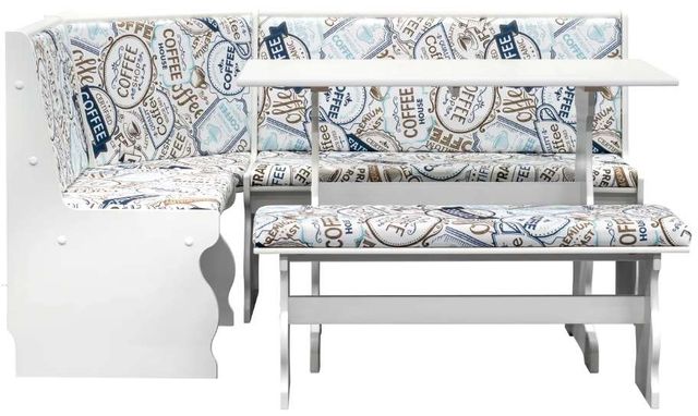 Linon Sasha 4-Piece White Coffee Nook Set-0