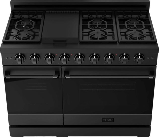 Thor Kitchen® Gordon Ramsay Series 48" Matte Black Pro Style Gas Range-1