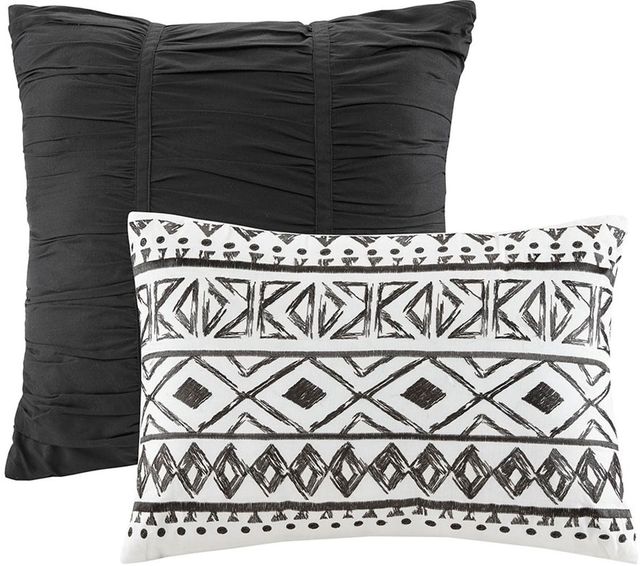 Olliix by Urban Habitat Black King/California King Larisa 7 Piece Cotton Reversible Comforter Set-2
