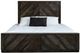 International Furniture Direct Balam Stained Dark Queen Platform Bed Footboard with Rails-2