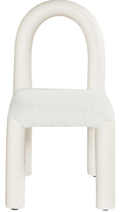 Meridian Furniture Amari Cream Boucle/Vegan Leather Upholstered Dining Side Chair-1
