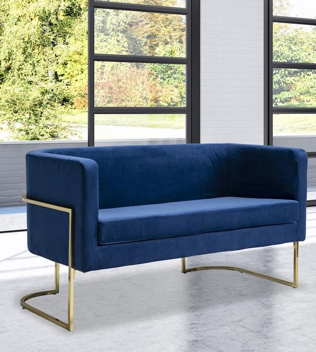 Mazin Furniture Betto Navy Loveseat-2