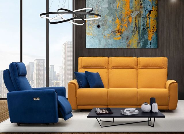 Elran Rikki Yellow Manual Reclining Sofa-2
